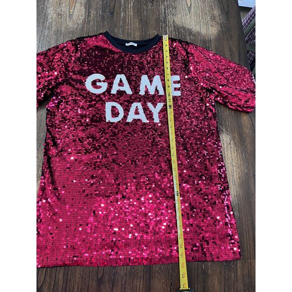 Sequin Game Day Why Dress Red and White - Picture 10 of 12